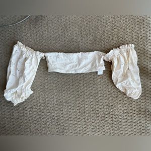Cream Eyelet WeWoreWhat Bathing Suit Top